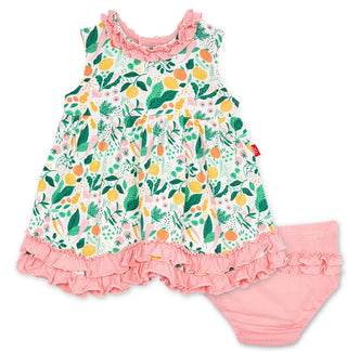 Magnetic Me Lemon Verbena Modal Dress w/Ruffle Diaper Cover, Magnificent Baby, Baby Dress, cf-size-3-6-months, cf-type-dress, cf-vendor-magnificent-baby, CM22, Dress, Els PW 5060, JAN23, Magn