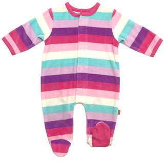 Magnetic Me Shortcake Stripe Velour Magnetic Footie, Magnificent Baby, Baby, Baby Clothing, Baby Shower, Baby Shower Gift, Black Friday, cf-size-newborn, cf-type-footie, cf-vendor-magnificent