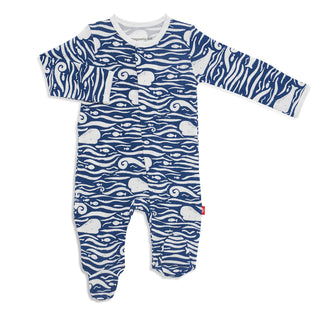 Magnetic Me Whale Hello There Modal Magnetic Footie, Magnificent Baby, Baby Shower, Baby Shower Gift, Gift for Baby Shower, JAN23, Magentic Me, Magnetic Me by Magnificent Baby, Magnetic Me Wh