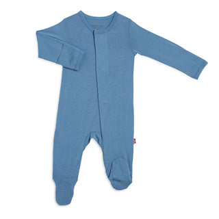 Magnetic Me Winter Sky (Faded Blue) Modal Magnetic Footie, Magnificent Baby, Baby Shower, Baby Shower Gift, Bel Air Blue, cf-size-6-9-months, cf-type-footie, cf-vendor-magnificent-baby, Gift 
