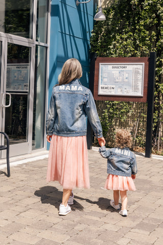 Le La Lo Mama Appliqué Denim Jacket, LE LA LO, cf-size-large, cf-size-medium, cf-size-xlarge, cf-type-coats-&-jackets, cf-vendor-le-la-lo, Denim Jacket, LE LA LO, LE LA LO Denim Jacket, Mama