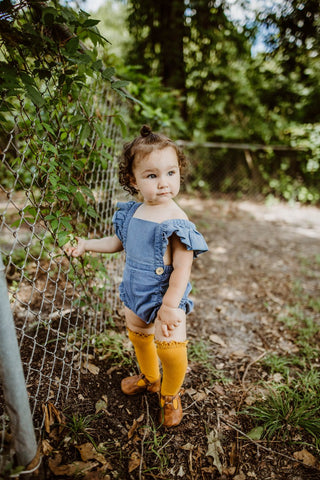 Little Stocking Co Lace Top Knee High Socks - Marigold, Little Stocking Co, Little Stocking Co, Little Stocking Co Fall 2020, Little Stocking Co Knee high Sock, Little Stocking Co Knee High S