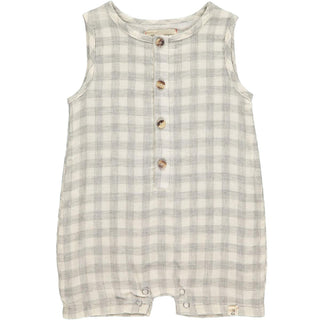 Me & Henry Gossan Playsuit in Grey Gingham, Me & Henry, Boys Clothing, CM22, Infant Boy Clothing, JAN23, Me & Henry, Me & Henry Gossan Playsuit, Me & Henry SS22, Me and Henry, Me and Henry Ta