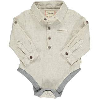 Me & Henry Jasper Woven Onesie - Cream, Me & Henry, Boys Clothing, cf-size-12-18-months, cf-size-18-24-months, cf-type-baby-one-pieces, cf-vendor-me-&-henry, CM22, Cream, Infant Boy Clothing,