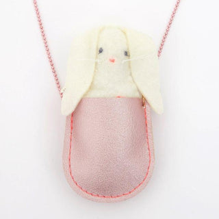 Meri Meri Bunny Pocket Necklace, Meri Meri, Bunny, Bunny Necklace, Easter, Easter Basket, Easter Basket Ideas, Easter Necklace, EB Girls, Jewelry, Meri Meri, Meri Meri Easter, Meri Meri Neckl