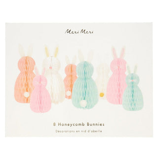 Meri Meri Honeycomb Spring Bunnies (Set of 8), Meri Meri, Bunnies, Bunny, cf-type-figurines, cf-vendor-meri-meri, Easter, Easter Basket, Easter Bunnies, EB Boy, EB Boys, EB Girls, Honeycomb B