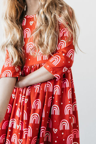Mila & Rose Cloud 9 Twirl Dress, Mila & Rose, Cloud 9 Twirl Dress, Mila & Rose, Mila & Rose Twirl Dress, Mila and Rose, Rainbow, Rainbows, Valentines, Valentines Day, Valentines Dress, Dress 