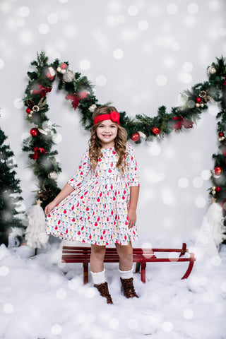 Mila & Rose Merry & Bright 3/4 Sleeve Twirl Dress w/Pockets, Mila & Rose, All Things Holiday, Christmas, Christmas Dress, Christmas Lights, Jolly Holiday Sale, Mila & Rose, Mila & Rose 3/4 Sl