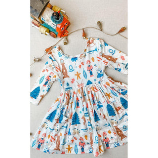 Mila & Rose Nutcracker 3/4 Sleeve Twirl Dress w/Pockets, Mila & Rose, All Things Holiday, Christmas, Christmas Dress, Jolly Holiday Sale, Mila & Rose, Mila & Rose 3/4 Sleeve Twirl Dress w/Poc