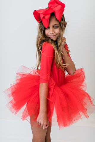 Mila & Rose Red 3/4 Leotard Tutu Dress, Mila & Rose, All Things Holiday, Christmas, Christmas Dress, Christmas Tutu, Christmas Tutu Dress, CM22, Holiday Dress, Leotard Tutu Dress, Mila & Rose