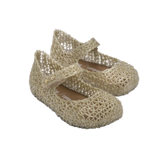 Mini Melissa Mini Campana Papel - Gold, Grendene, Campana, cf-size-10, cf-size-11, cf-size-12, cf-size-6, cf-size-7, cf-size-8, cf-size-9, cf-type-shoes, cf-vendor-grendene, Glitter, Gold Gli