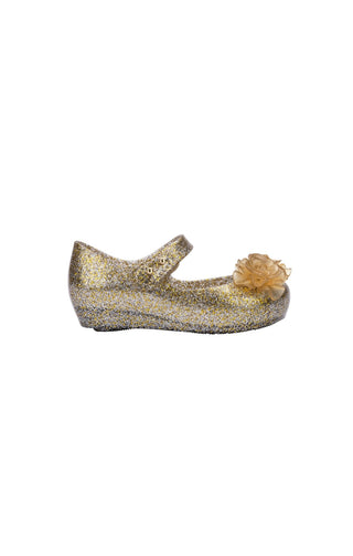 Mini Melissa Mini Ultragirl Garden BB - Clear Glitter Gold, Grendene, Ariel, cf-size-10, cf-size-11, cf-size-6, cf-size-7, cf-size-8, cf-size-9, cf-type-shoes, cf-vendor-grendene, Flower Shoe