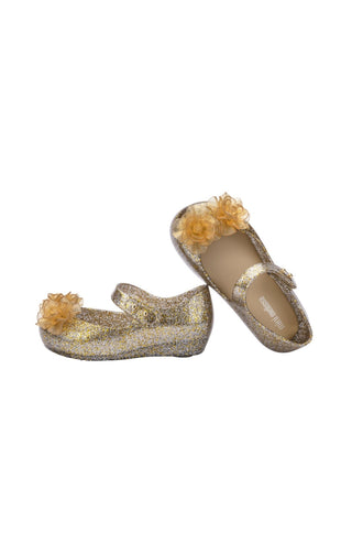 Mini Melissa Mini Ultragirl Garden BB - Clear Glitter Gold, Grendene, Ariel, cf-size-10, cf-size-11, cf-size-6, cf-size-7, cf-size-8, cf-size-9, cf-type-shoes, cf-vendor-grendene, Flower Shoe