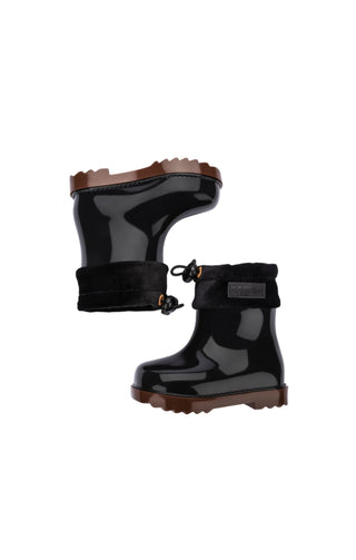 Mini Melissa Rain Boot III BB - Black / Caramel, Mini Melissa, Black, cf-size-8, cf-size-9, cf-type-shoes, cf-vendor-mini-melissa, Girls Boots, Glitter Rain Boot, Mini Melissa, Mini Melissa B