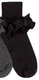 Jefferies Misty Ruffle Turn Cuff Sock, Jefferies Socks, Back to School, Black Socks, cf-size-infant-shoe-size-1-4, cf-size-medium-shoe-size-12-6, cf-size-newborn-shoe-size-0-1, cf-size-small-