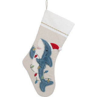 Mon Ami Festive Shark Stocking, Mon Ami, All Things Holiday, Christmas, Christmas Stocking, Mon Ami, Mon Ami Christmas, Mon Ami Designs, Mon Ami Shark, Mon Ami Stocking, Shark, Stocking, Wint