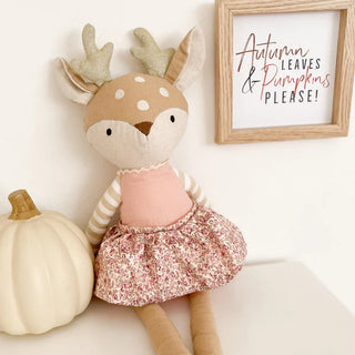 Mon Ami Fleurette Fawn Linen Doll, Mon Ami, cf-type-stuffed-animals, cf-vendor-mon-ami, Doll, Fawn, Fleurette Fawn, Mon Ami, Mon Ami Designs, Plush Doll, Plush Fawn Doll, Stuffed Animals - Ba