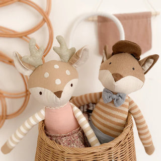 Mon Ami Fleurette Fawn Linen Doll, Mon Ami, cf-type-stuffed-animals, cf-vendor-mon-ami, Doll, Fawn, Fleurette Fawn, Mon Ami, Mon Ami Designs, Plush Doll, Plush Fawn Doll, Stuffed Animals - Ba