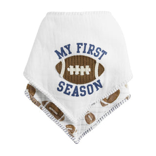 Mud Pie My First Season Bandana Bib Set - 2 Colors, Mud Pie, Bib, cf-size-blue, cf-size-pink, cf-type-bib, cf-vendor-mud-pie, CM22, Football, JAN23, Mud Pie, Mud Pie Bib, Muslin Bandana Bib, 