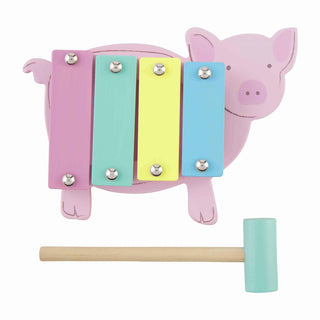 Mud Pie Pig Wood Xylophone Toy, Mud Pie, JAN23, Mud Pie, Mud Pie Wood Xylophone Toy, Pig, Pig Wood Xylophone Toy, Wood Xylophone, Wood Xylophone Toy, Instrument - Basically Bows & Bowties