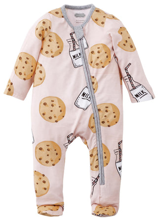 Mud Pie Pink Cookie Sleeper w/Zipper, Mud Pie, CM22, Cookie Footie, Cookie Sleeper w/Zipper, Cookies, Footie with Zipper, JAN23, Mud Pie Footie, Mud Pie Pink Cookie, Mud Pie Pink Cookie Sleep