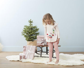 Mud Pie Pink Santa Tunic & Legging Set, Mud Pie, All Things Holiday, Christmas, Els PW 8258, JAN23, Jolly Holiday Sale, Mud Pie, Mud Pie Christmas, Mud Pie Santa, Mud Pie Santa Tunic, Santa, 