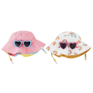 Mud Pie Rainbow Hat & Sunglasses Set, Mud Pie, cf-type-sun-hat, cf-vendor-mud-pie, CM22, Girls Sun Hat, JAN23, Mud Pie, Mud Pie Hat, Mud Pie Rainbow Hat & Sunglasses Set, Rainbow, Rainbows, S