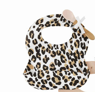 Mud Pie Silicone Bib & Spoon Set, Mud Pie, Baby Gift, Baby Shower, cf-type-bib, cf-vendor-mud-pie, CM22, EB Baby, JAN23, Leopard, Mud Pie, Mud Pie Bib, Mud Pie Leopard Mud Pie Silicone Bib & 