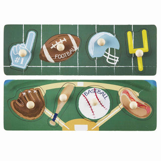 Mud Pie Sports Knob Wooden Puzzle, Mud Pie, Baseball, cf-type-toys, cf-vendor-mud-pie, Football, JAN23, Mud Pie, Mud Pie Puzzle, Mud Pie Toys, Puzzle, Puzzles, Sports Knob Wooden Puzzle, Toy,