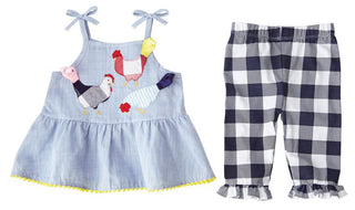 Mud Pie Farmhouse Tunic & Gingham Capri Set, Mud Pie, 2pc Outfit, Black Friday, Chicken, Cyber Monday, Els PW 8258, End of Year, End of Year Sale, Farmhouse, Gingham, JAN23, Mud Pie, mud pie 