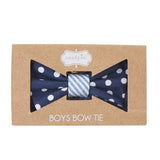 Mud Pie Navy Dot w/Blue Stripe Bow Tie, Mud Pie, Bow Tie, Bowtie, Boys Bow Tie, JAN23, Mud Pie, Mud Pie Bow Tie, Polka Dot, Stripe, Bow Tie - Basically Bows & Bowties