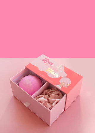 Musee Love Is In The Hair Bath Balm + Scrunchies Set, Musee, Bath Balm, Bath Bomb, cf-type-bath-bomb, cf-vendor-musee, Ethically sourced, Love Is In The Hair, Made in the USA, Musee, Musee Ba