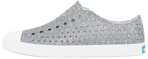Native Jefferson Bling Shoes - Silver Bling / Shell White, Native, Bling, Glitter, Glitter Natives, Jefferson, Native Bling, Native Bling Silver Glitter Native, Native Child, Native Child Sho