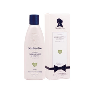 Noodle & Boo Extra Gentle Shampoo Crème Douce in 8oz carton, soothing gentle shampoo for sensitive skin, with soft, clean packaging