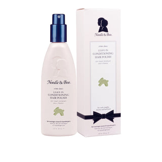 Noodle & Boo Leave-In Conditioning Hair Polish in 8oz carton, designed to smooth and add shine to hair.