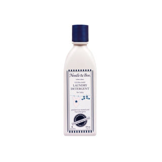 Noodle & Boo Ultra Safe Laundry Detergent 8oz bottle, gentle formula for baby clothes, with a white and blue label and pump top.