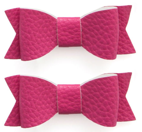 Baby Bling Leather Bow Tie Clip Set - Hot Pink, Baby Bling, Alligator Clip, Alligator Clip Hair Bow, Baby Bling, Baby Bling Bows, Baby Bling Hair Bow Clips, Baby Bling Hair Clip Set, Baby Bli