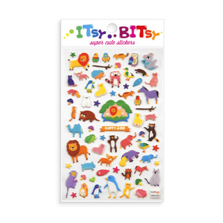 Ooly Itsy Bitsy Sticker Set - Happy Zoo, Ooly, Itsy Bitsy Stickers, journal stickers, Ooly, Ooly Itsy Bitsy Sticker Set, Ooly Stickers, stickers, Decorative Stickers - Basically Bows & Bowtie