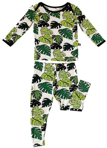 Peregrine Kidswear Palm Leaves 2pc Pajama Set, Peregrine Kidswear, Bamboo Pajamas, CM22, Els PW 5060, Pajamas, Palm Leaf, Peregrine, Peregrine Kidswear, Peregrine Kidswear Pajama Set, Peregri