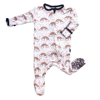 Peregrine Kidswear 80s Pink Rainbow Footie, Peregrine Kidswear, Bamboo Footie, cf-size-0-3-months, cf-size-12-18-months, cf-size-18-24-months, cf-type-footie, cf-vendor-peregrine-kidswear, CM