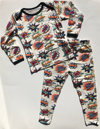 Peregrine Kidswear Comic Premium Toddler 2pc Pajama Set, Peregrine Kidswear, Bamboo Pajamas, Black Friday, CM22, Comics, Cyber Monday, Els PW 5060, Els PW 8258, End of Year, End of Year Sale,
