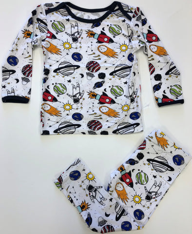 Peregrine Kidswear Space Doddle Premium Toddler 2pc Pajama Set, Peregrine Kidswear, Astronaut, Bamboo Pajamas, CM22, Pajamas, Peregrine, Peregrine Blanket, Peregrine Kidswear, Peregrine Sleep