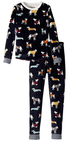 PJ Salvage Kids Sweater Dogs Fleece Jammie Set, PJ Salvage, 2pc Pajama Set, Cyber Monday, Dog Pajamas, Els PW 5060, Els PW 8258, End of Year, End of Year Sale, Fleece Pajamas, PJ Salvage, PJ 