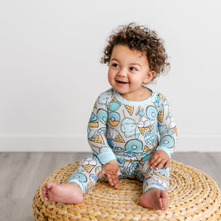 Little Sleepies Gray Sweet Treats Bamboo 2pc Pajama Set, Little Sleepies, Bamboo Pajama, Bamboo Pajama Set, Bamboo Pajamas, Bestaroo Pajamas, CM22, Little Sleepies, Little Sleepies Gray Sweet