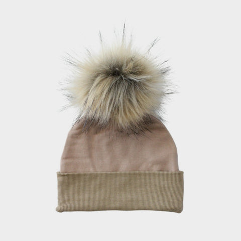 Babysprouts Pom Hat in Taupe, Babysprouts, Babysprouts, Babysprouts Beanie, Babysprouts Pom Hat, Beanie, Beanie hat, cf-size-0-3-months, cf-size-1-3y, cf-size-3-6-months, cf-size-4-6y, cf-siz