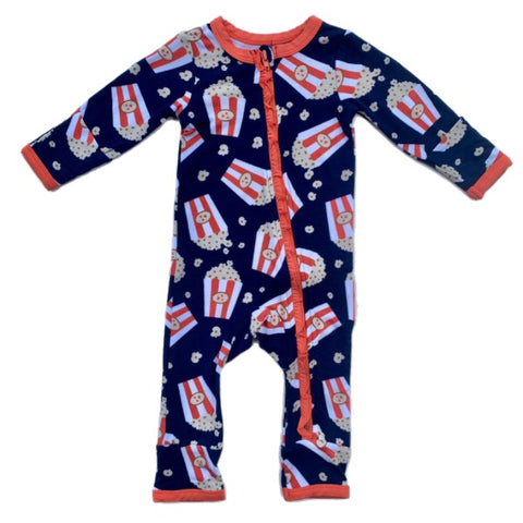 Kozi & Co Popcorn Ruffle Coverall with Zipper, Kozi & co, cf-size-2t, cf-size-6-12-months, cf-type-coverall, cf-vendor-kozi-&-co, CM22, Kozi & Co, Kozi & Co Circus, Kozi & Co Coverall with Zi