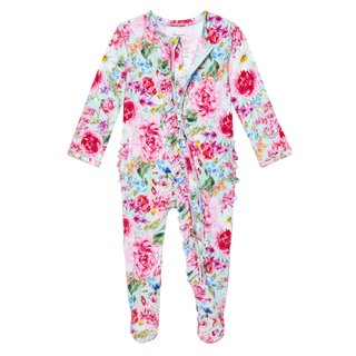 Posh Peanut Alice Ruffled Zippered Footie, Posh Peanut, Footie with Zipper, Posh Peanut, Posh Peanut Alice, Posh Peanut Alice Ruffled Zippered Footie, Posh Peanut Alice Ruffled Zippered One P