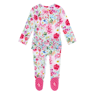 Posh Peanut Alice Ruffled Zippered Footie, Posh Peanut, Footie with Zipper, Posh Peanut, Posh Peanut Alice, Posh Peanut Alice Ruffled Zippered Footie, Posh Peanut Alice Ruffled Zippered One P