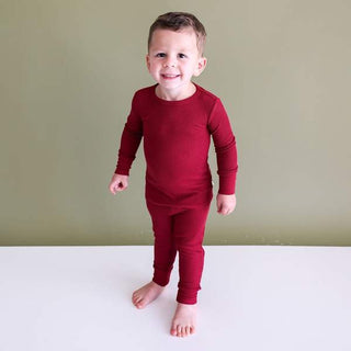 Posh Peanut Bordeaux Waffle L/S Basic Loungewear, Posh Peanut, cf-size-12-18-months, cf-type-pajama-set, cf-vendor-posh-peanut, Pajama, Pajamas, Posh Peanut, Posh Peanut Bordeaux, Posh Peanut