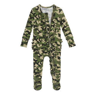 Posh Peanut Cadet Ruffled Zippered Footie, Posh Peanut, Camo Footie, Posh Custom Sale, Posh Peanut, Posh Peanut Cadet, Posh Peanut Cadet Ruffled Zippered Footie, Posh Peanut Cadet Zippered Fo